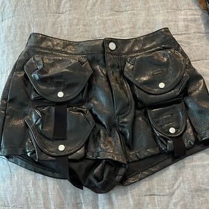 Sexy pleather cargo shorts